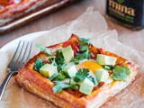 Egg, Cheddar, and Green Harissa Puff Pastry Squares (and giveaway!)
