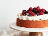Lemon Coconut Cake with Cream and Berries