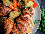 Middle Eastern Spatchcocked Roast Chicken with Vegetables