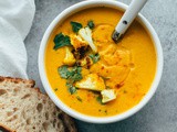 Roasted Cauliflower Soup with Coconut and Turmeric