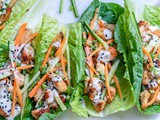 Healthy Chicken Lettuce Wraps With Tahini Sauce (Keto/Paleo/Whole30)