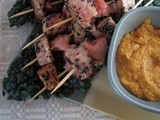 Black Sesame Tuna Skewers with Carrot-Miso Sauce