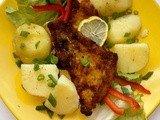 Breaded Cod Filet with Young Potatoes