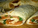 Salmon and Cream Cheese Wraps with Chives