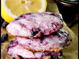 Blueberry Cheesecake Cookies with Lemon Glaze