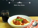 Meatballs with Red Wine Marinara and Cheesy Herbed Polenta