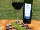 Merlot Marinated Flank Steak with Spicy Chimichurri for #SundaySupper