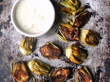 Roasted Baby Artichokes with Lemon Garlic Dipping Sauce