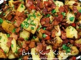Roasted Potatoes with Red Peppers, Garlic, and Bacon