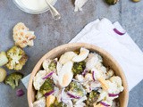 Aardappelsalade met makreel, bloemkool en broccoli