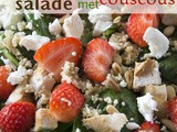 Aardbei-spinazie salade met couscous