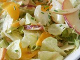 Salade met perzik en appel