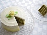 Green Tea Layer Cake with Lemon Honey Ombre Buttercream