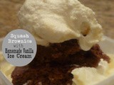 Squash Brownies with Vanilla Ice Cream