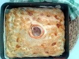 Torta salata di manzo e fegato con patate novelle e midollo