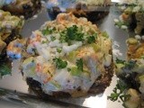 Crawfish al Pesto on Eggplant “Pillows”