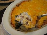 Creamy Scalloped “Potatoes” & Smoked Pork Casserole