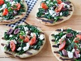 Spinach, Kalamata Olive and Feta Pizzettes