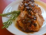 Maple Mustard Pork Chops with Rosemary Cranberry Pan Sauce
