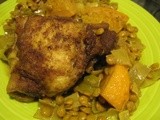 Ginger Curried Chicken with Leeks and Lentils