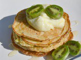 Quinoa Pancakes with nergi® Berries, Lemon Cream & Honey