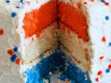 A Patriotic Red, White & Blue Cake