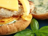 Apple Chicken Burgers with Basil and Gouda