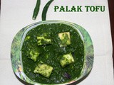 Palak tofu / spinach tofu recipe – How to make tofu in spinach gravy recipe – palak recipes