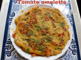 Tomato omelette recipe – how to make tomato omelette recipe – eggless | veg omelette recipe