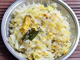 Cabbage Moong dal Poriyal / Muttaikose Pasi Paruppu Poriyal