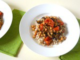 Barley Bowl with Spiced Aubergine, Chickpeas and Tomatoes