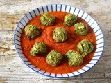 By Heck This Recipe for Green Veggie Meatballs in Tomato Sauce is Good