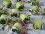 Cucumber Roll-Ups with a Garlicky Feta & Mint Filling