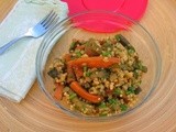 Spiced Roasted Summer Vegetable Salad with Millet, Peas and Lentils