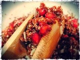 Almond and pomegranate black quinoa salad