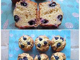 Blueberry, banana and custard muffins