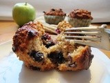 Low fat blueberry, apple and oat muffins