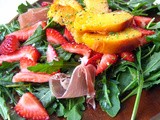 Baby Arugula Salad with Grilled Peaches and Strawberries