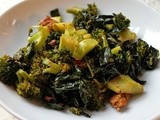 Braised Kale and Broccoli with Chorizo