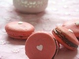 Pink Macarons with Chocolate Ganache filling