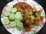 Paleo Diet Meal - Boiled Veggie Stir Fry & King Fish Fry