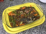 Saucey Steamed Thilapia with Vegetables