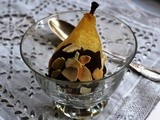 Chocolate-dipped pears
