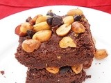 Chocolate Cookie Bars Topped With Salted Peanuts And Chocolate Chips....step by step