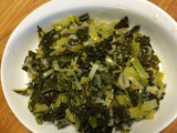 Braised Kale and Leeks 3 varieties of kale from our garden