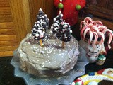 Christmas Cake – Meringue Cake with French Silk Frosting 