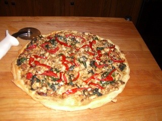 Make ours “thin & crispy” – Pizza Crust & a couple of our favorite toppings