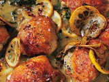 Roasted Lemon Chicken with rosemary . . . using the last of our fresh lemons from Arizona