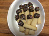 Sugar Cookie Sticks dipped in chocolate