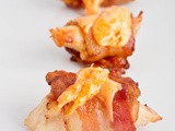 Bacon Wrapped Chicken Bites w/ Spicy Cheese Sauce